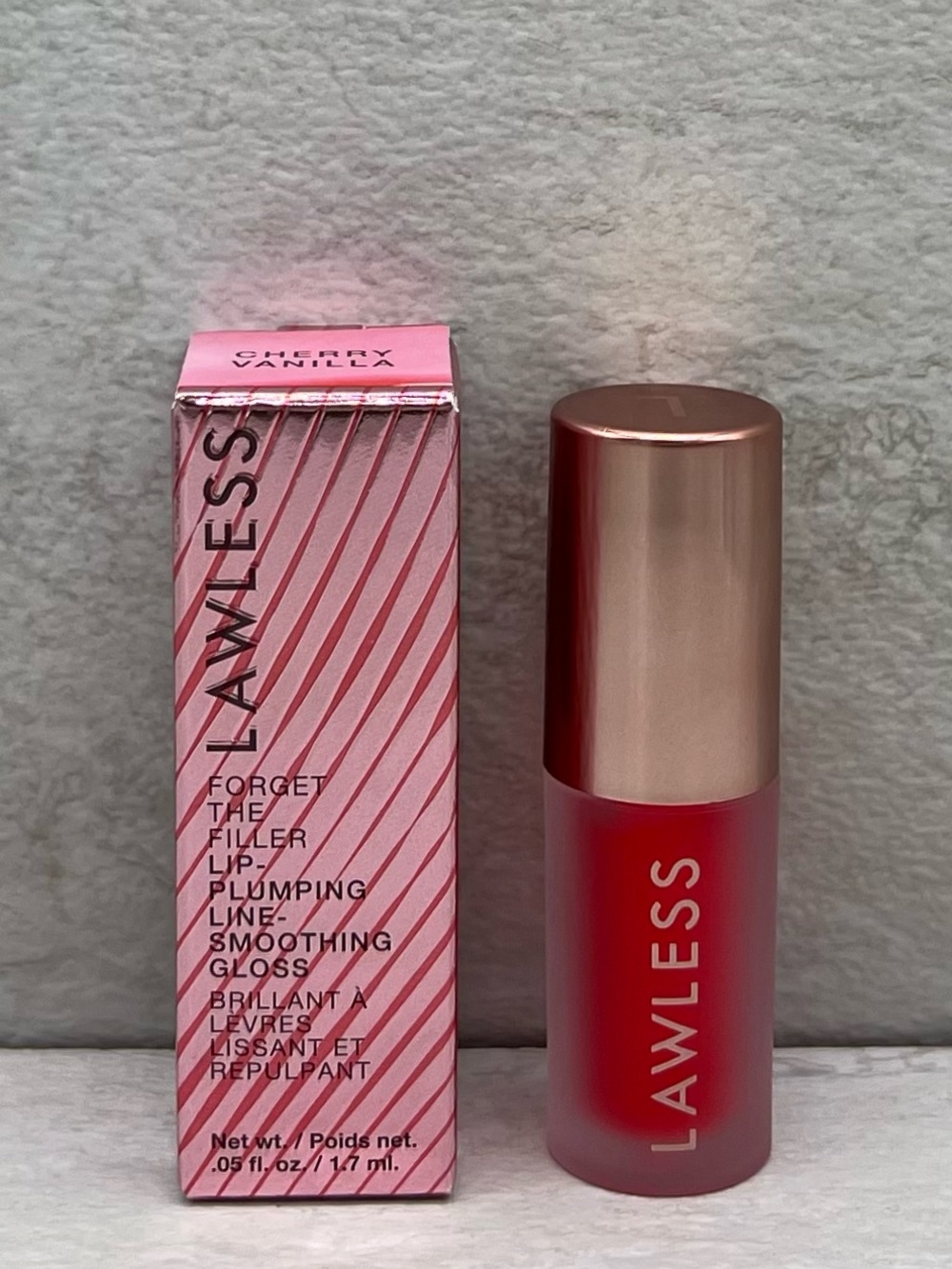 💥 $10 Lawless Forget the Filler Lip Plumper Line Smoothing Gloss Cherry Vanilla